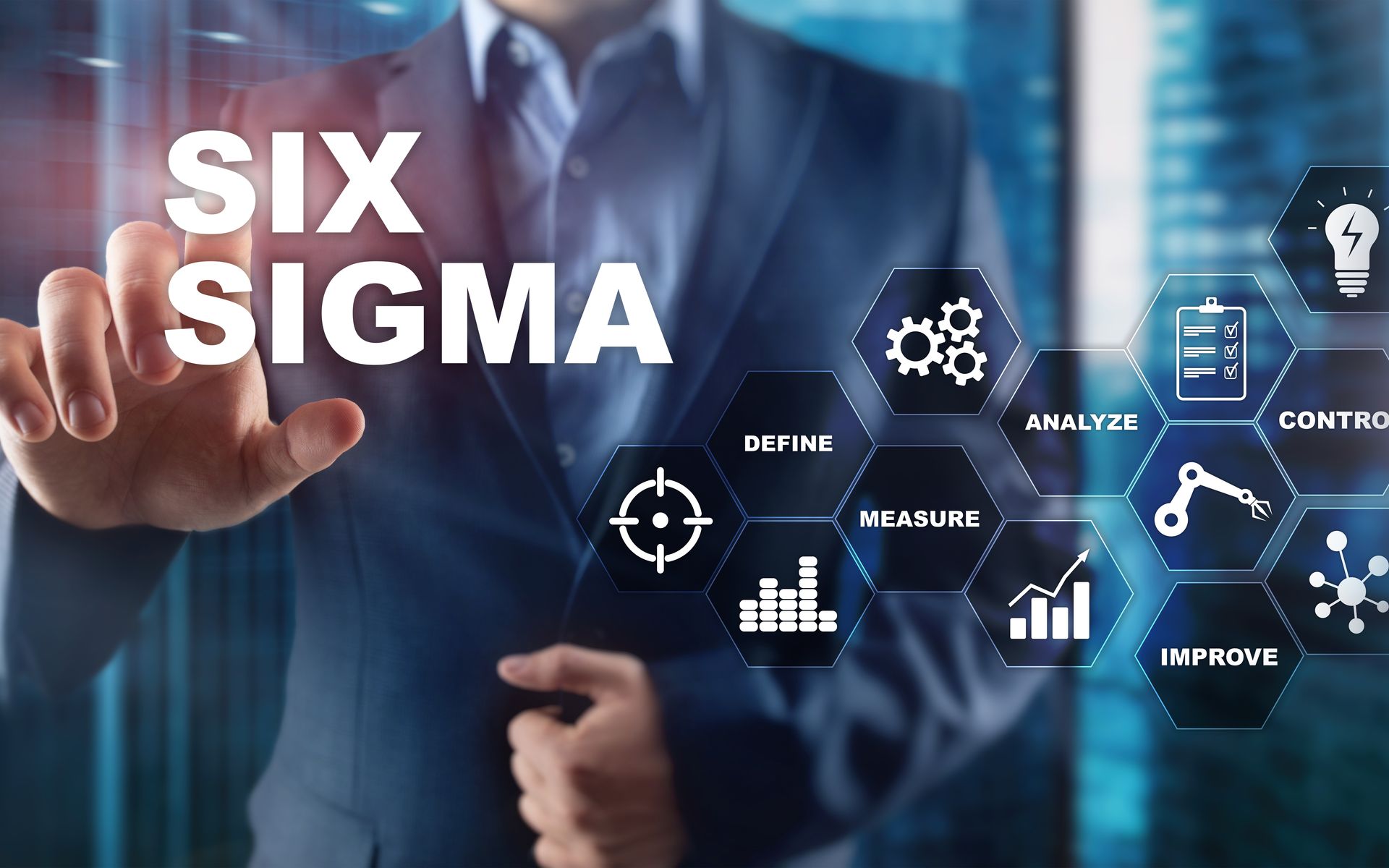 Six,Sigma,,Manufacturing,,Quality,Control,And,Industrial,Process,Improving,Concept.